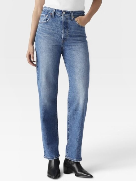 Levi's Denim - Levi's Ribcage Straight Ankle Premium Denim Jeans Medium Wash